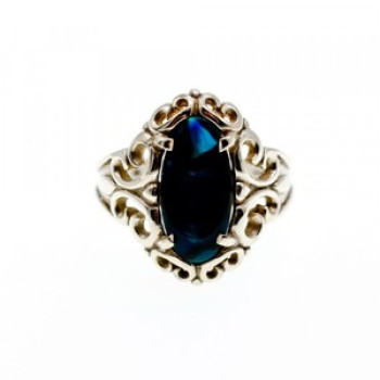 925 Sterling Silver Galiotis Openwork Ring Size 7