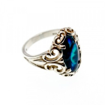 925 Sterling Silver Galiotis Openwork Ring Size 7