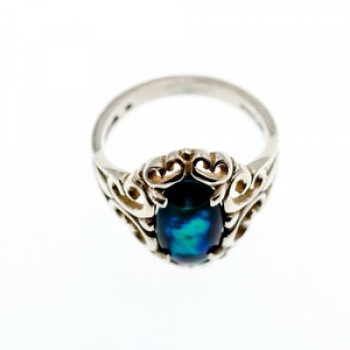 925 Sterling Silver Galiotis Openwork Ring Size 7