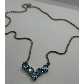 925 STERLING SILVER TOPAZ NECKLACE ITALY