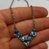 925 Sterling Silver Topaz Necklace Italy