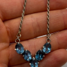 925 Sterling Silver Topaz Necklace Italy