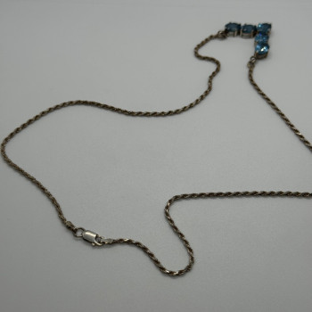 925 Sterling Silver Topaz Necklace Italy