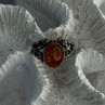Vintage 925 Sterling Silver Amber Ring Size 8