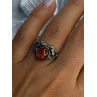 Vintage 925 Sterling Silver Amber Ring Size 8