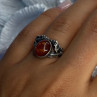 Vintage 925 Sterling Silver Amber Ring Size 8