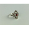 925 Sterling Silver Almandine & Marcasites Ring Size 7