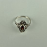 925 Sterling Silver Almandine & Marcasites Ring Size 7