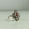 925 Sterling Silver Almandine & Marcasites Ring Size 7
