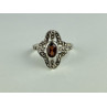 925 Sterling Silver Almandine & Marcasites Ring Size 7