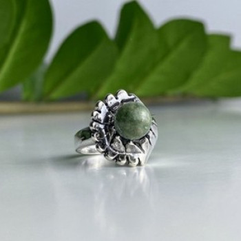 925 Sterling Silver Jasper Ring Size 6.5