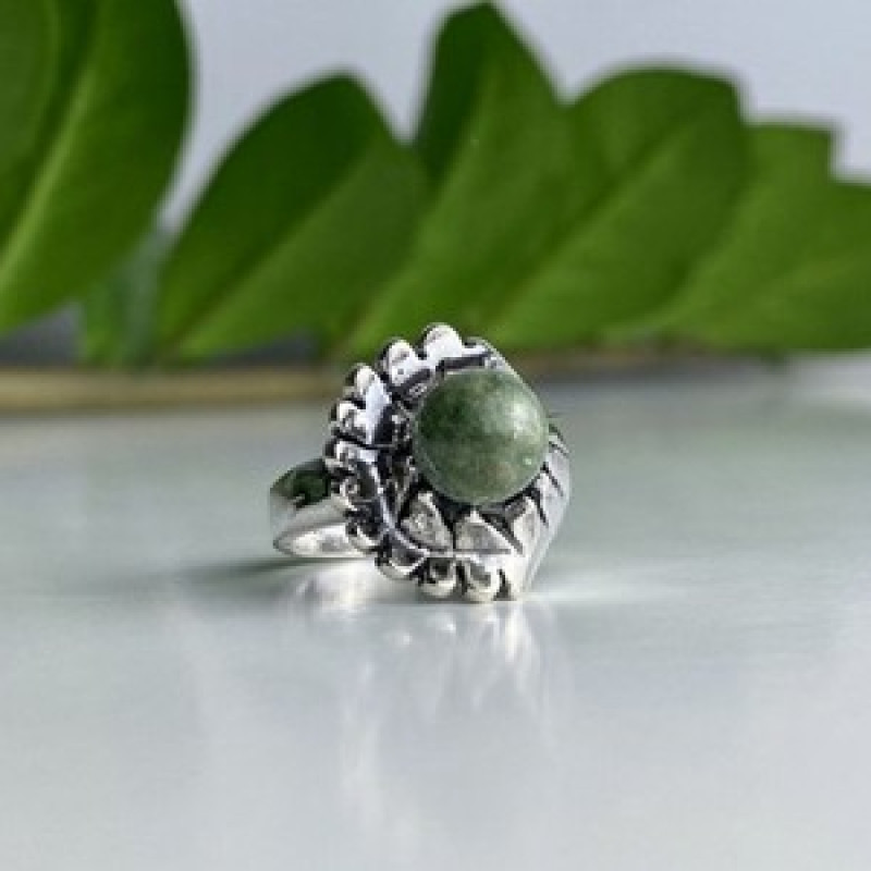 925 Sterling Silver Jasper Ring Size 6.5