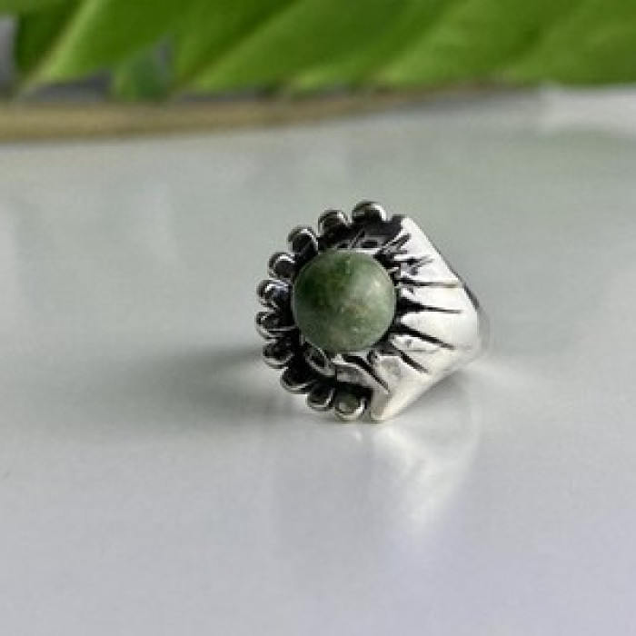925 Sterling Silver Jasper Ring Size 6.5