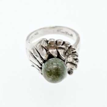 925 Sterling Silver Jasper Ring Size 6.5
