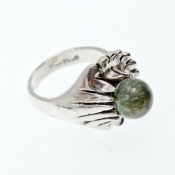 925 Sterling Silver Jasper Ring Size 6.5