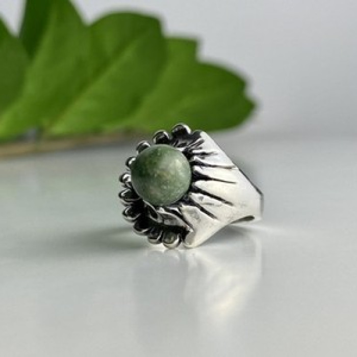 925 Sterling Silver Jasper Ring Size 6.5