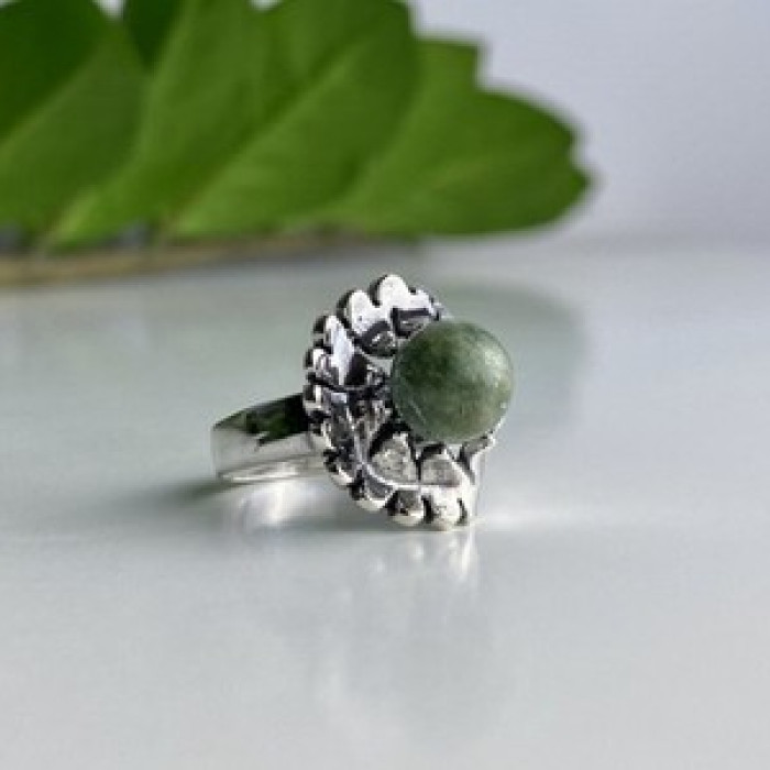 925 Sterling Silver Jasper Ring Size 6.5