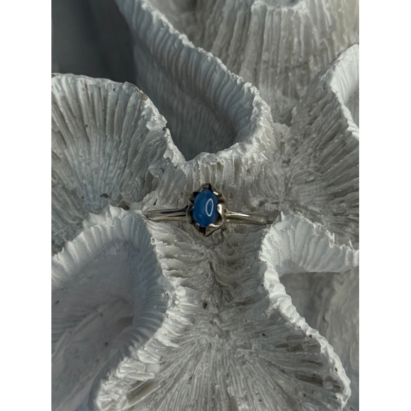 925 Sterling Silver Ring Sapphire Star Size 7.5