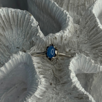 925 Sterling Silver Ring Sapphire Star Size 7.5