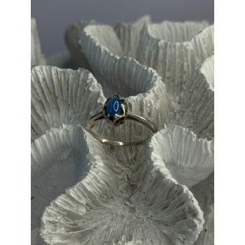 925 Sterling Silver Ring Sapphire Star Size 7.5