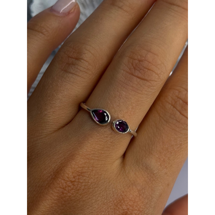 925 Sterling Silver Purple Tourmaline Ring Sizable
