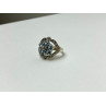 925 Sterling Silver Blue Topaz & Marcasites Ring Size 8
