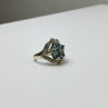 925 Sterling Silver Blue Topaz & Marcasites Ring Size 8