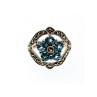 925 Sterling Silver Blue Topaz & Marcasites Ring Size 8