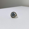 925 Sterling Silver Blue Topaz & Marcasites Ring Size 8