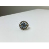 925 Sterling Silver Blue Topaz & Marcasites Ring Size 8