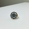 925 Sterling Silver Blue Topaz & Marcasites Ring Size 8