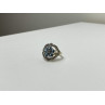 925 Sterling Silver Blue Topaz & Marcasites Ring Size 8