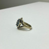 925 Sterling Silver Blue Topaz & Marcasites Ring Size 8