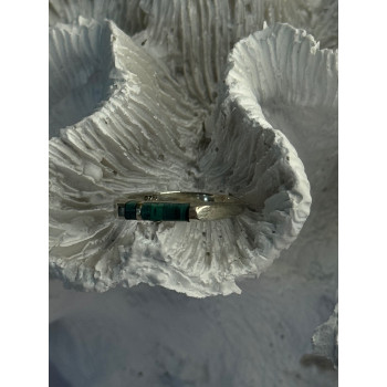 925 Sterling Silver Malachite Ring Size 5