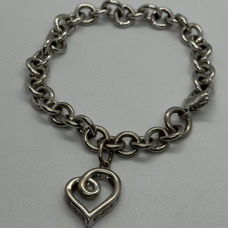 925 Sterling Silver Diamond Heart KSJ Bracelet