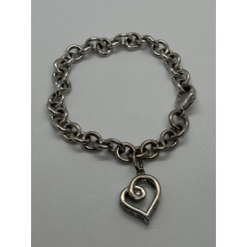 925 STERLING SILVER  DIAMOND HEART KSJ  BRACELET