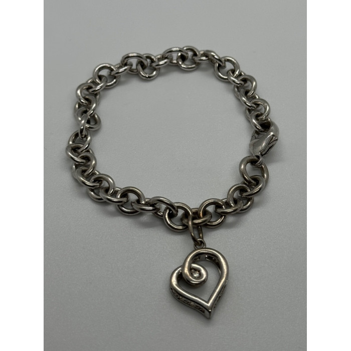 925 STERLING SILVER  DIAMOND HEART KSJ  BRACELET