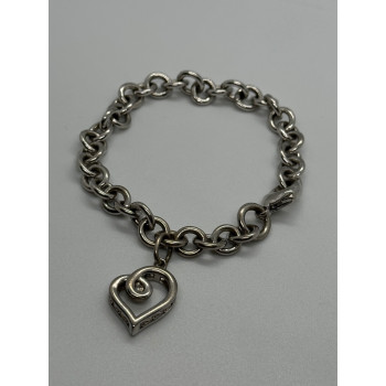 925 STERLING SILVER  DIAMOND HEART KSJ  BRACELET