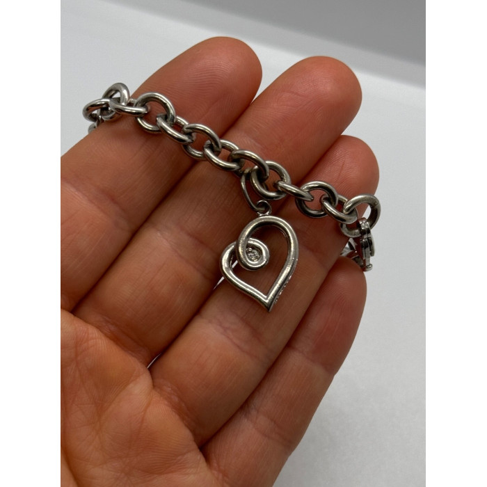 925 STERLING SILVER  DIAMOND HEART KSJ  BRACELET