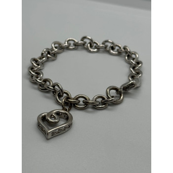 925 STERLING SILVER  DIAMOND HEART KSJ  BRACELET