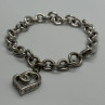 925 Sterling Silver Diamond Heart KSJ Bracelet