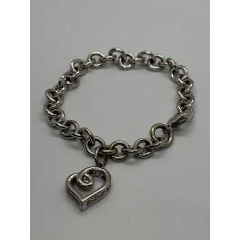 925 STERLING SILVER  DIAMOND HEART KSJ  BRACELET