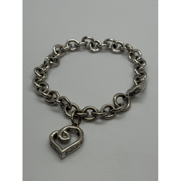 925 STERLING SILVER  DIAMOND HEART KSJ  BRACELET