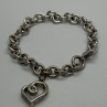 925 Sterling Silver Diamond Heart KSJ Bracelet
