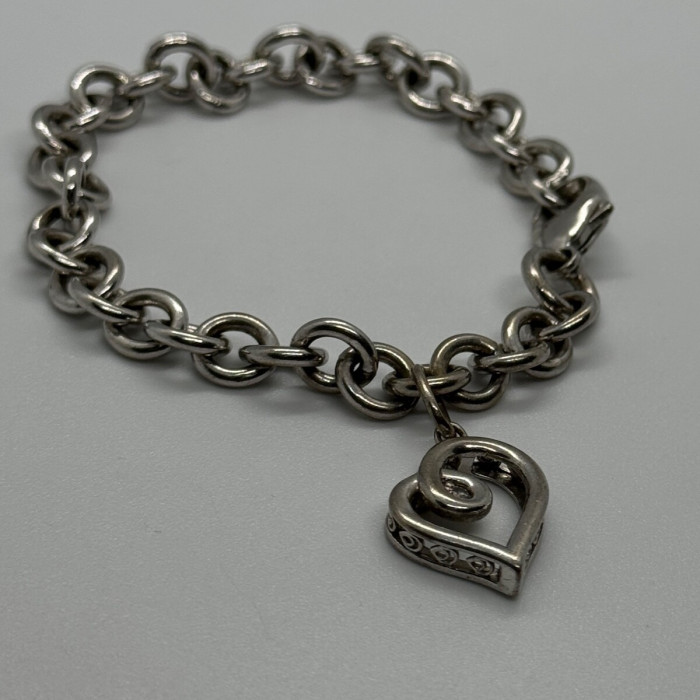 925 Sterling Silver Diamond Heart KSJ Bracelet