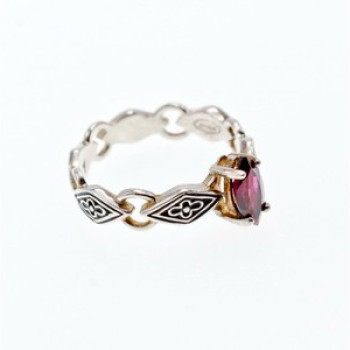 925 Sterling Silver Almandine Ring Size 7
