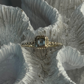 925 Sterling Silver Rj Topaz Ring Size 7