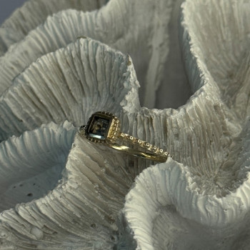 925 Sterling Silver Rj Topaz Ring Size 7