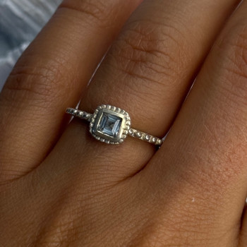 925 Sterling Silver Rj Topaz Ring Size 7
