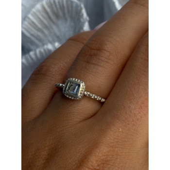 925 Sterling Silver Rj Topaz Ring Size 7